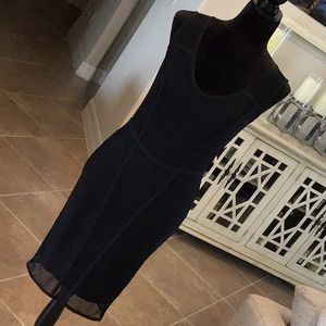 AYSHA mesh dress, body hugging, back zip, black mesh over black shell, size 2